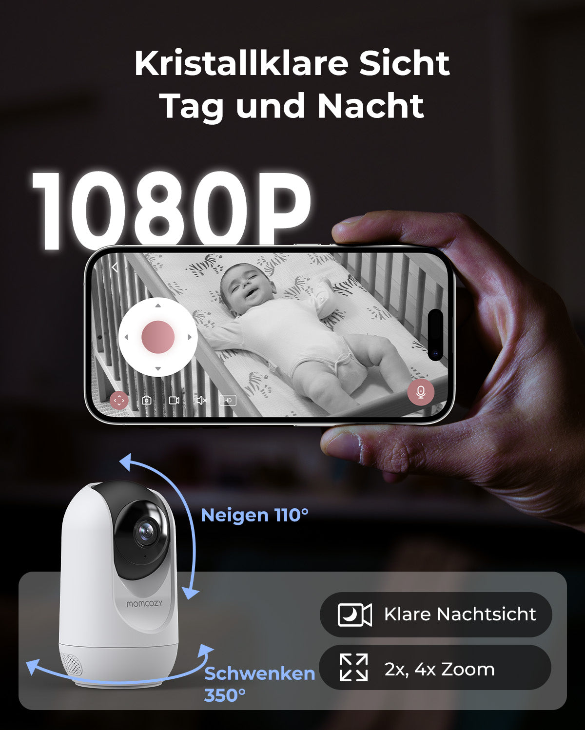 Momcozy 5-Zoll Dual-Mode Intelligentes Babyphone-BM04