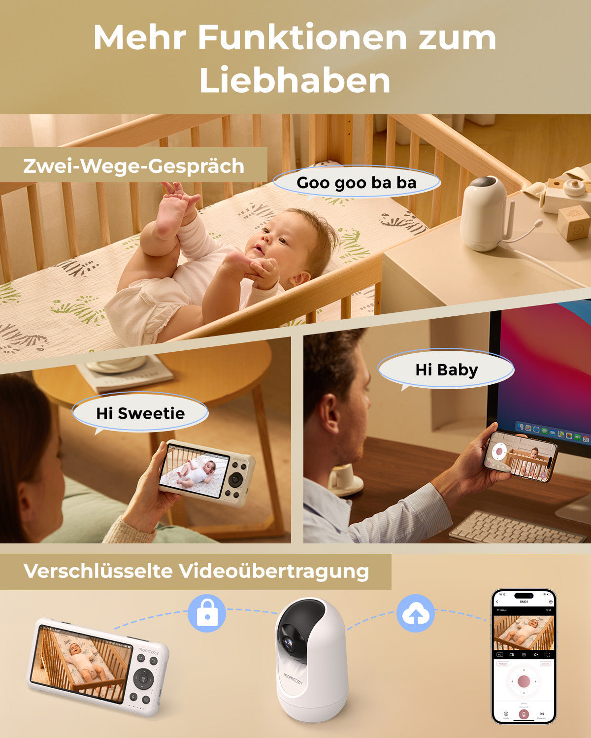 Momcozy 5-Zoll Dual-Mode Intelligentes Babyphone-BM04