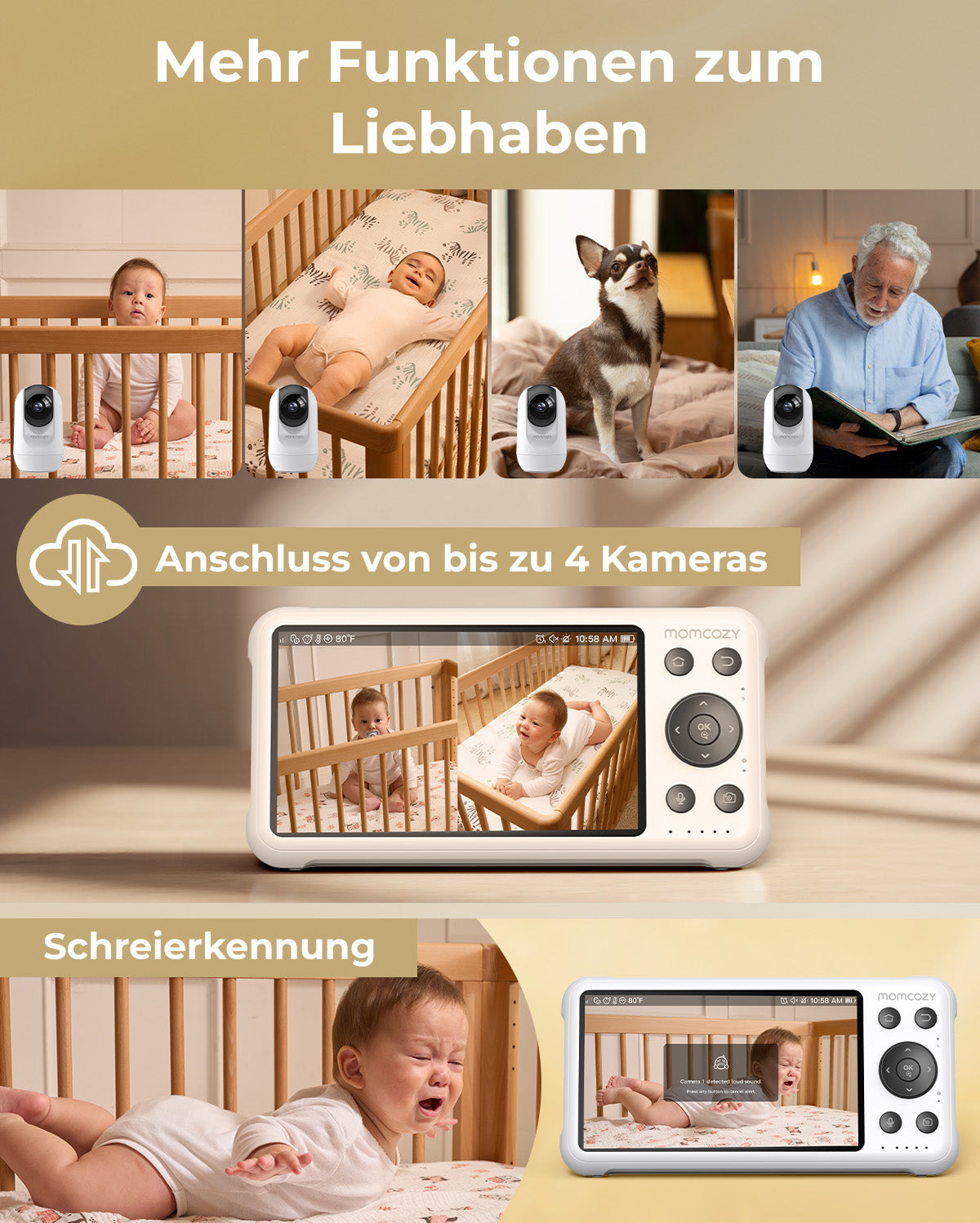Momcozy 5-Zoll Dual-Mode Intelligentes Babyphone-BM04
