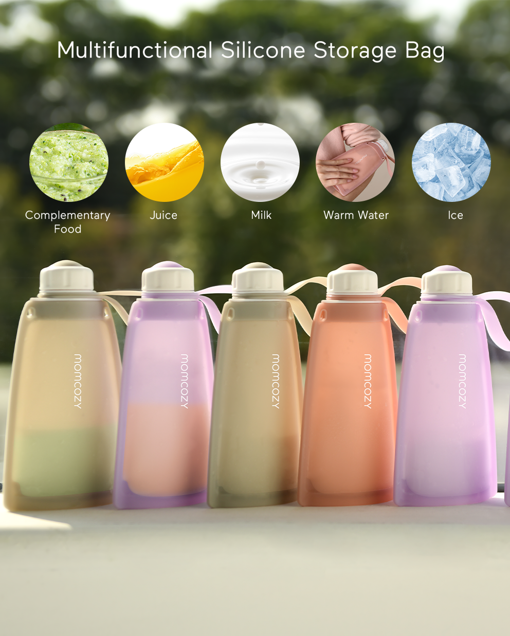 Wiederverwendbare Silikon Aufbewahrungsbeutel für Muttermilch 5 Stück