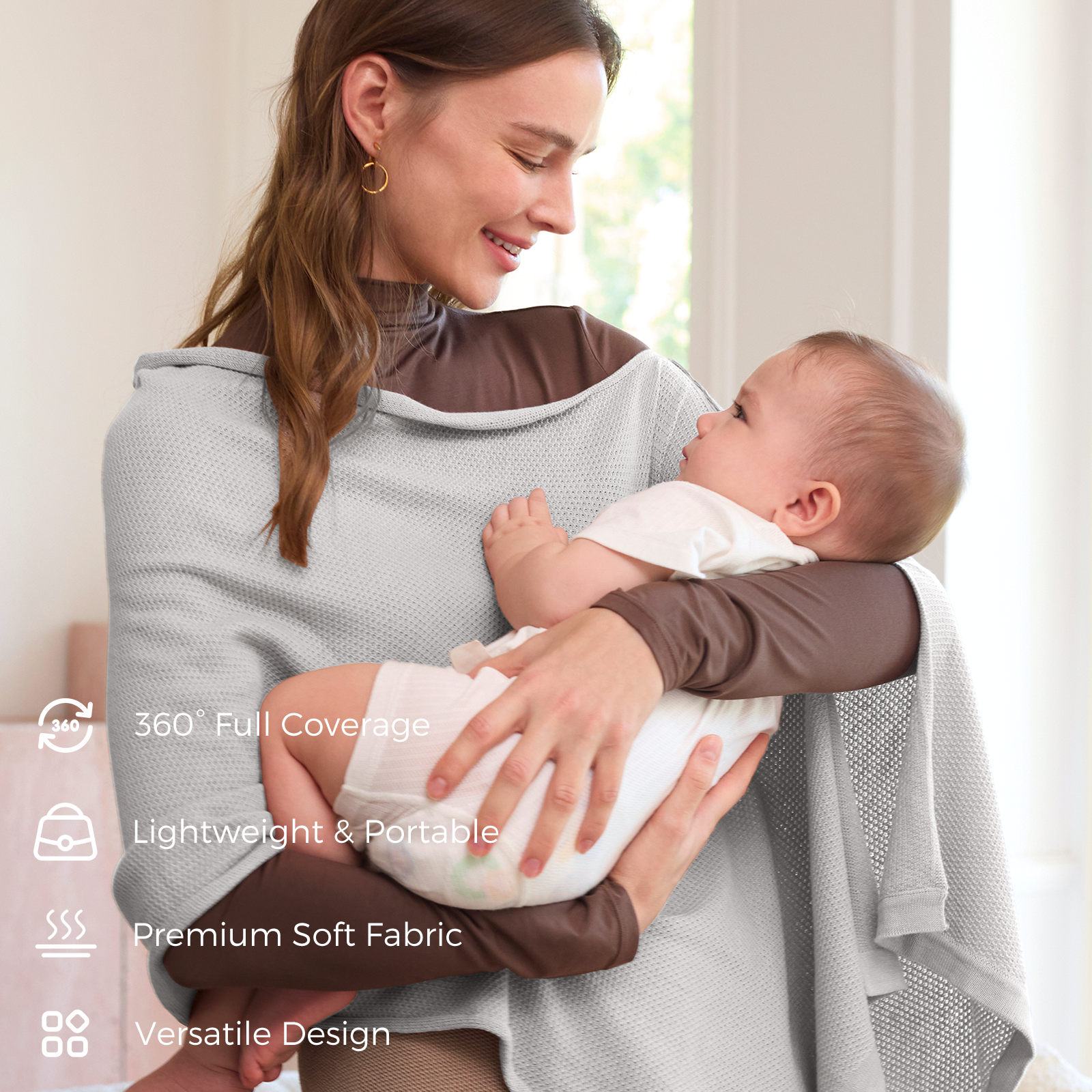 Momcozy Stilldecke - Weicher, atmungsaktiver, vielseitig einsetzbarer Poncho