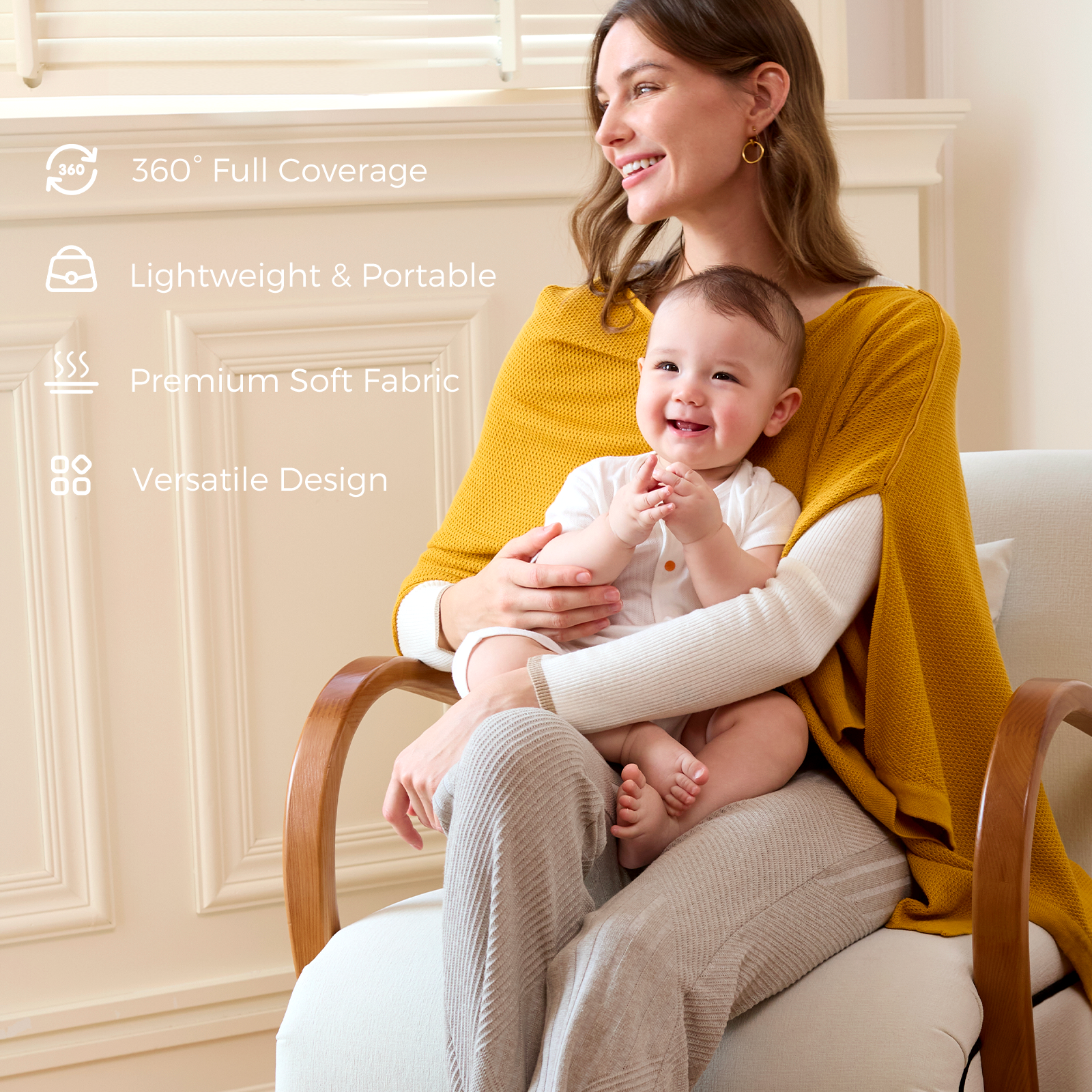 Momcozy Stilldecke - Weicher, atmungsaktiver, vielseitig einsetzbarer Poncho