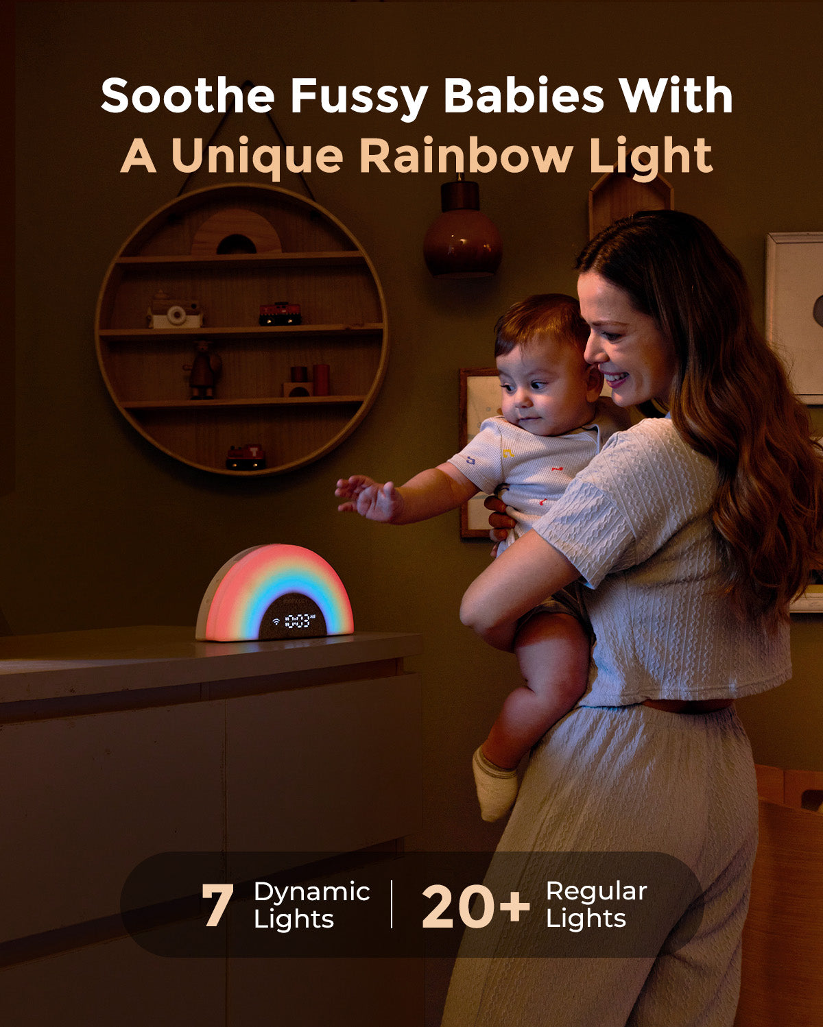 DreamSync™ Intelligente Baby Sound Maschine - Regenbogenlicht & App-Steuerung