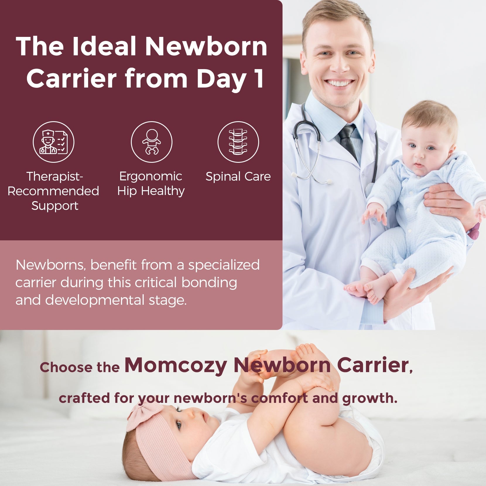 Momcozy WeeSnug Babytrage für Neugeborene