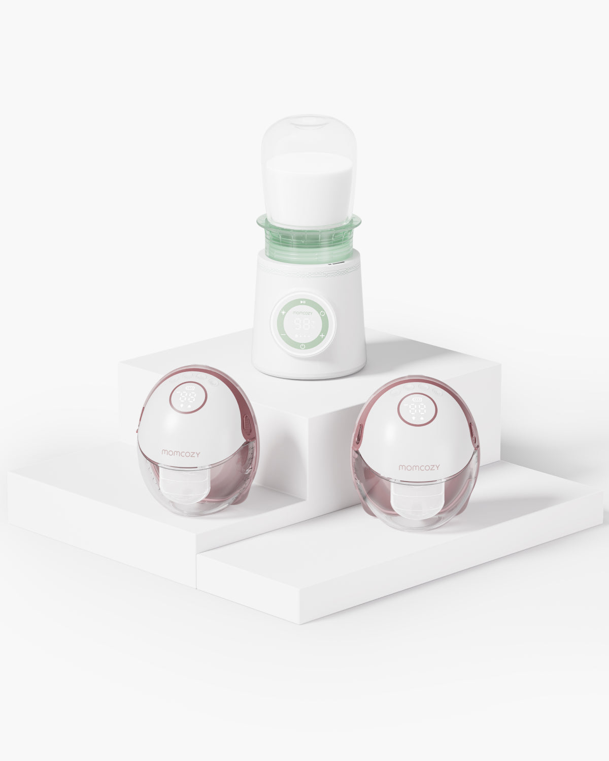 M6 Warmer Bundle: Double M6 Hands-free Breast Pump and Portable Baby Bottle Warmer