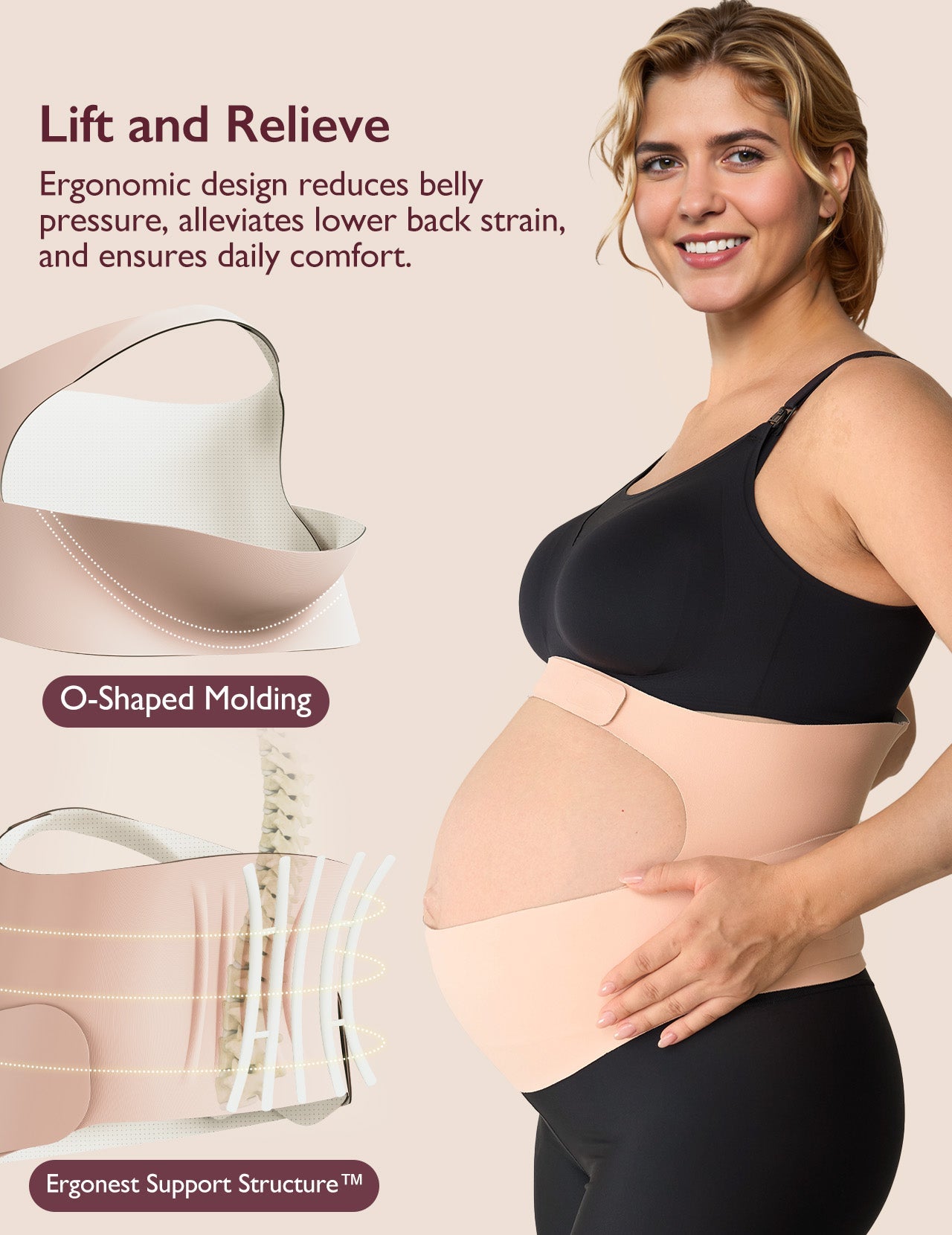 Pregnancy Comfort Bundle: Ergonest Belly Band and Huggable Body Pillow