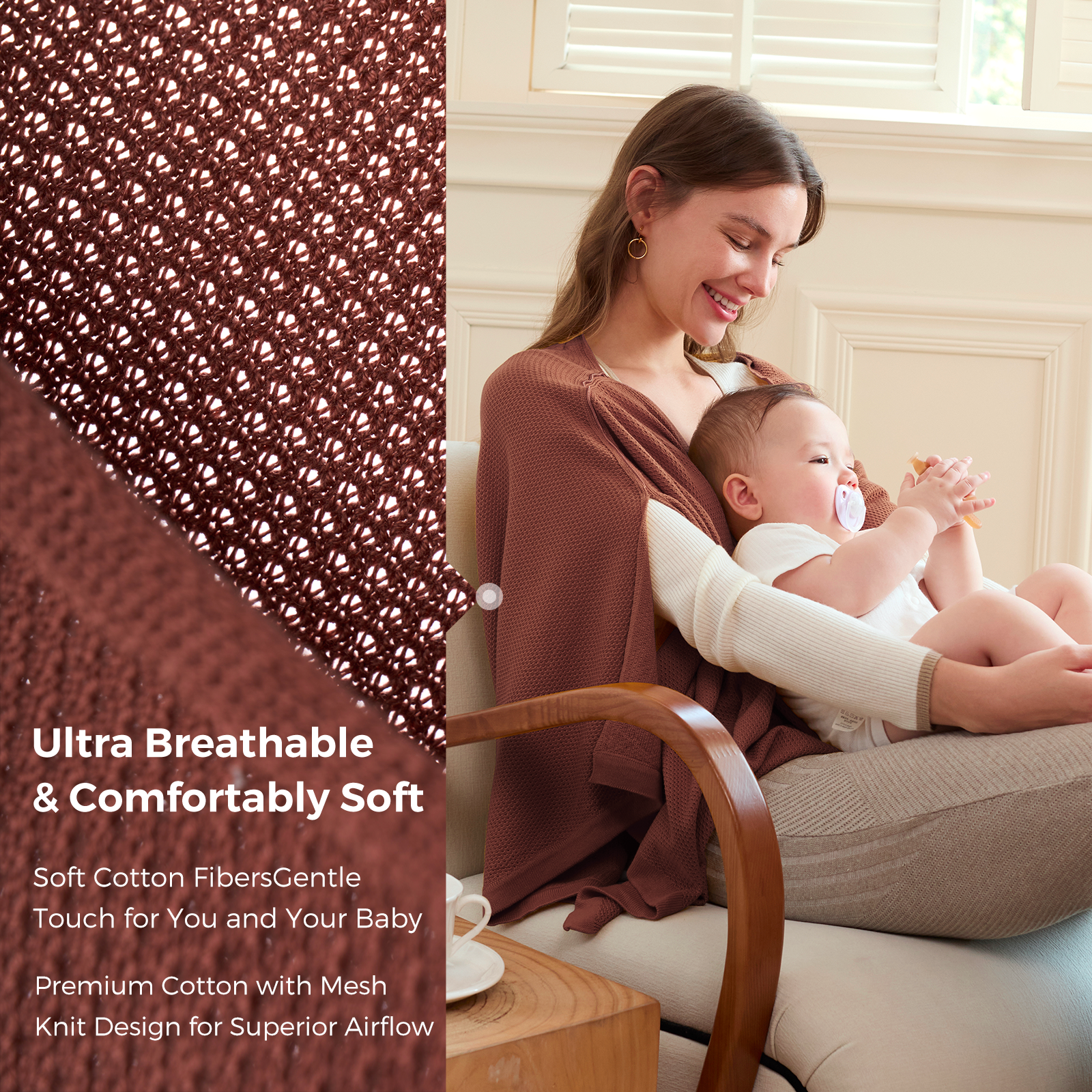 Momcozy Stilldecke - Weicher, atmungsaktiver, vielseitig einsetzbarer Poncho