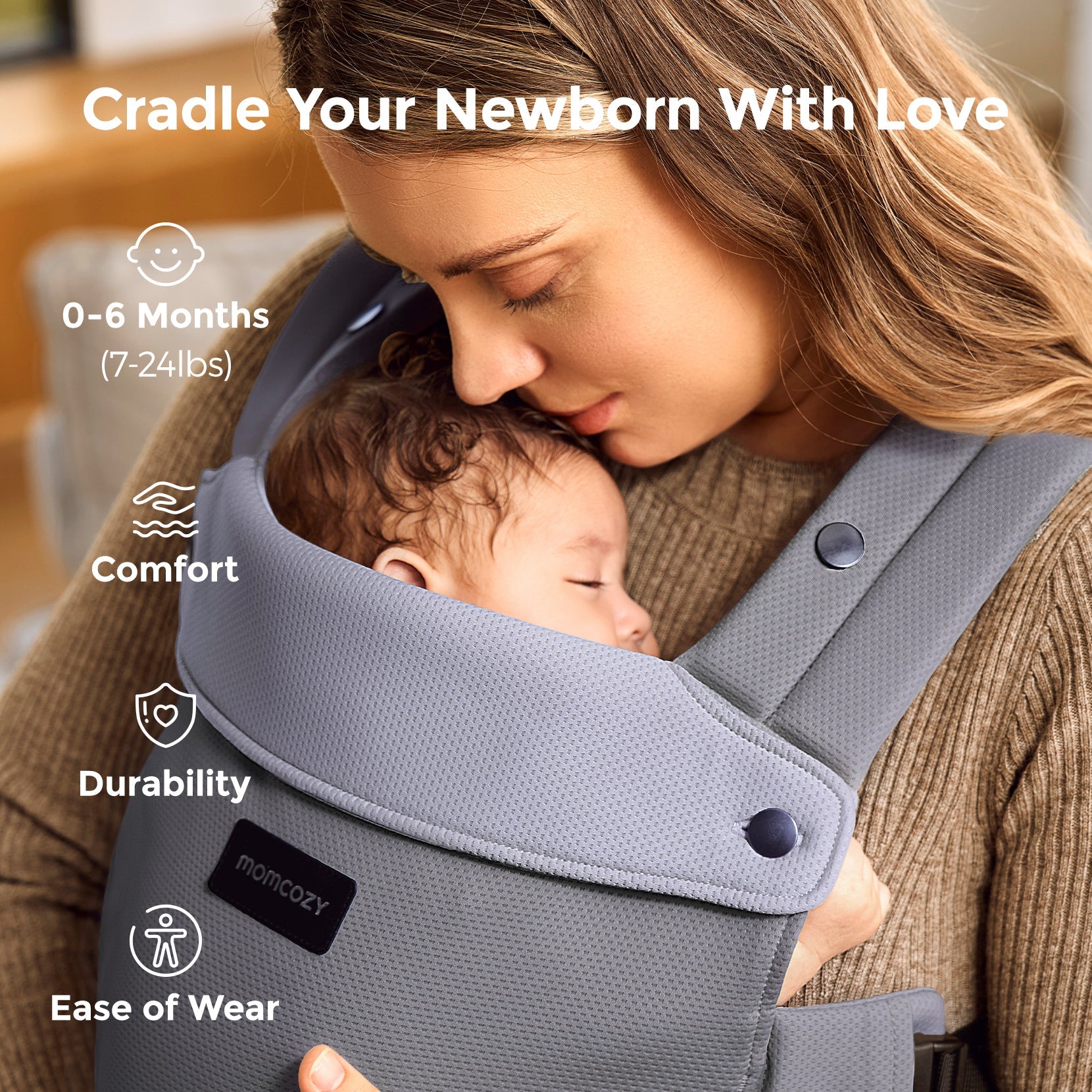 Momcozy WeeSnug Babytrage für Neugeborene