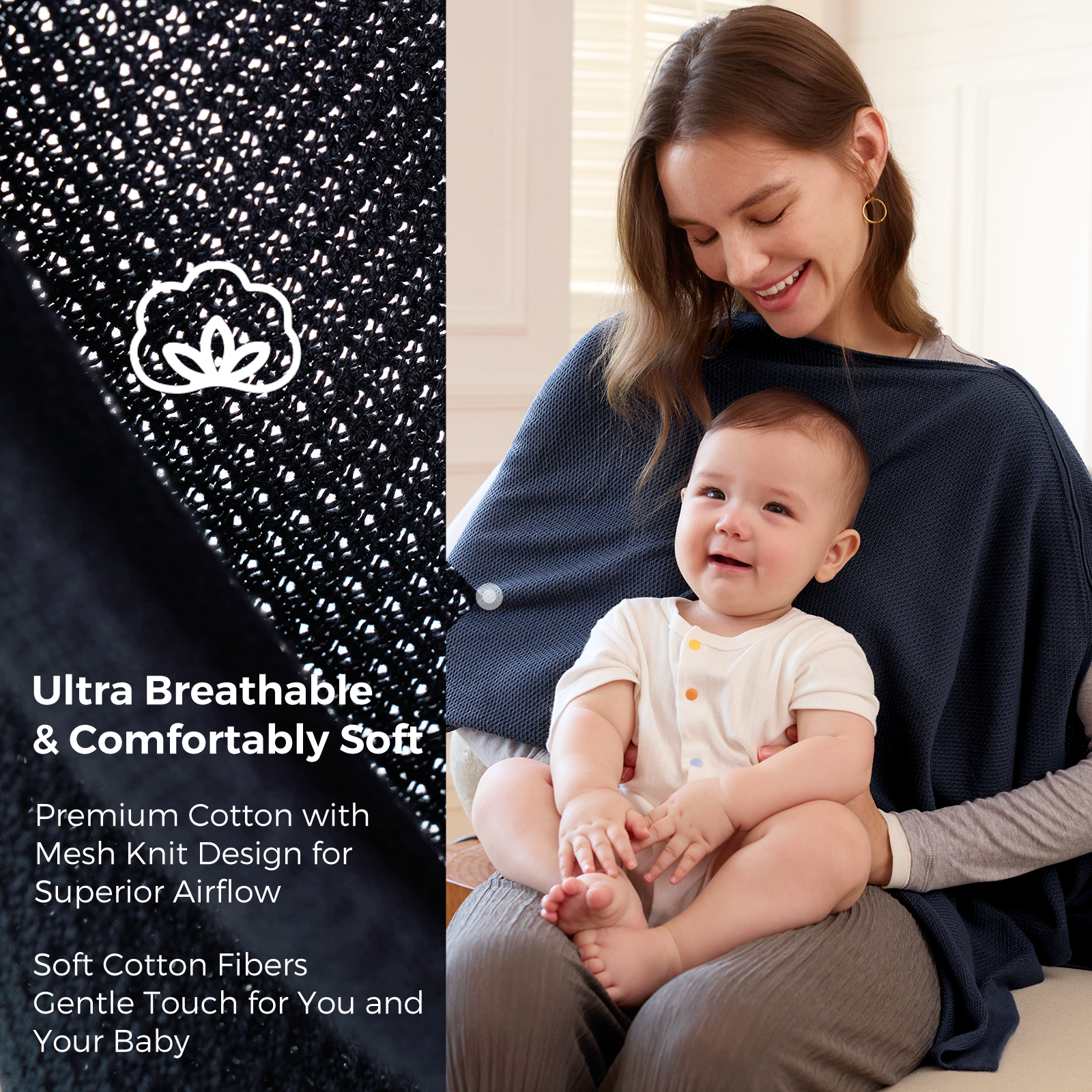 Momcozy Stilldecke - Weicher, atmungsaktiver, vielseitig einsetzbarer Poncho
