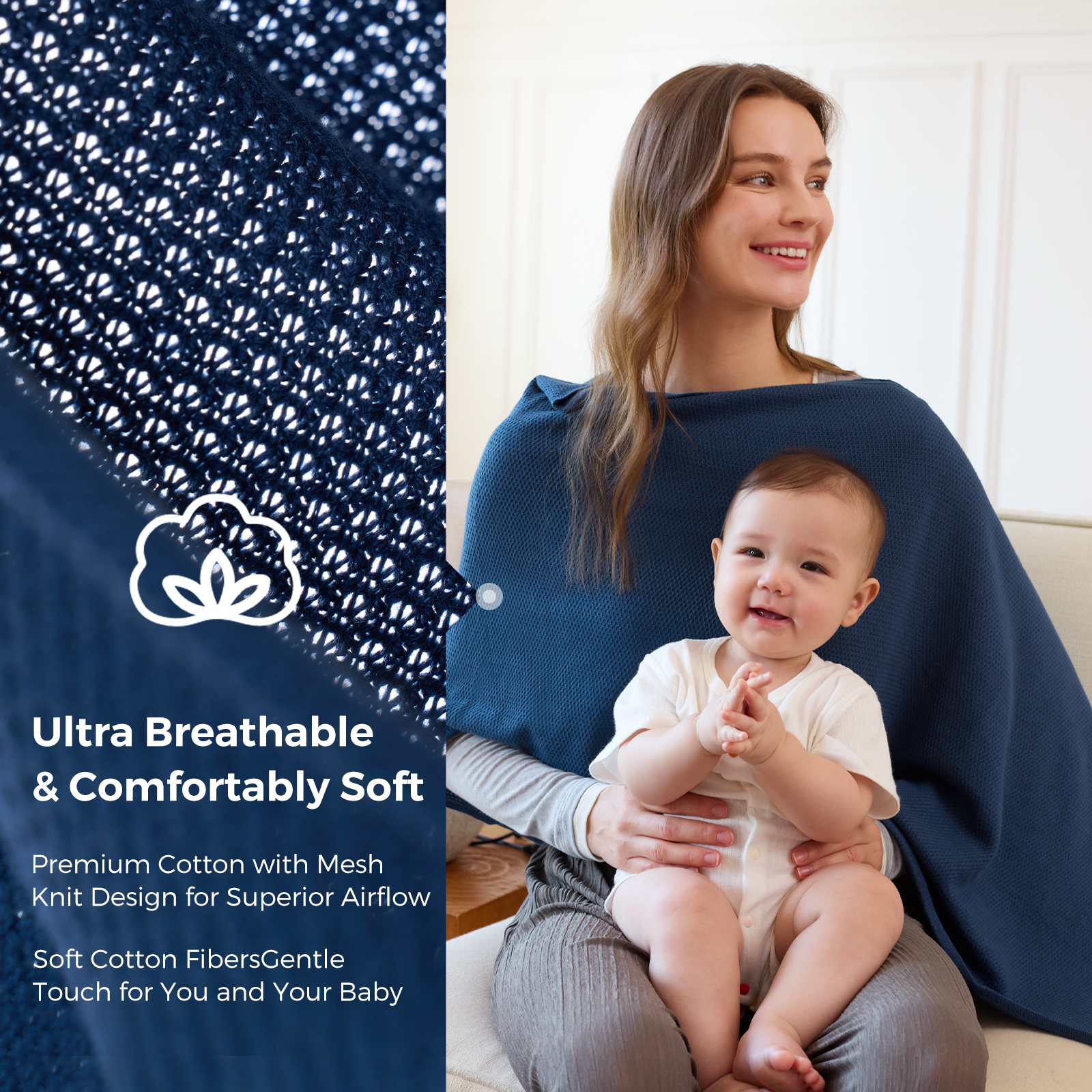 Momcozy Stilldecke - Weicher, atmungsaktiver, vielseitig einsetzbarer Poncho