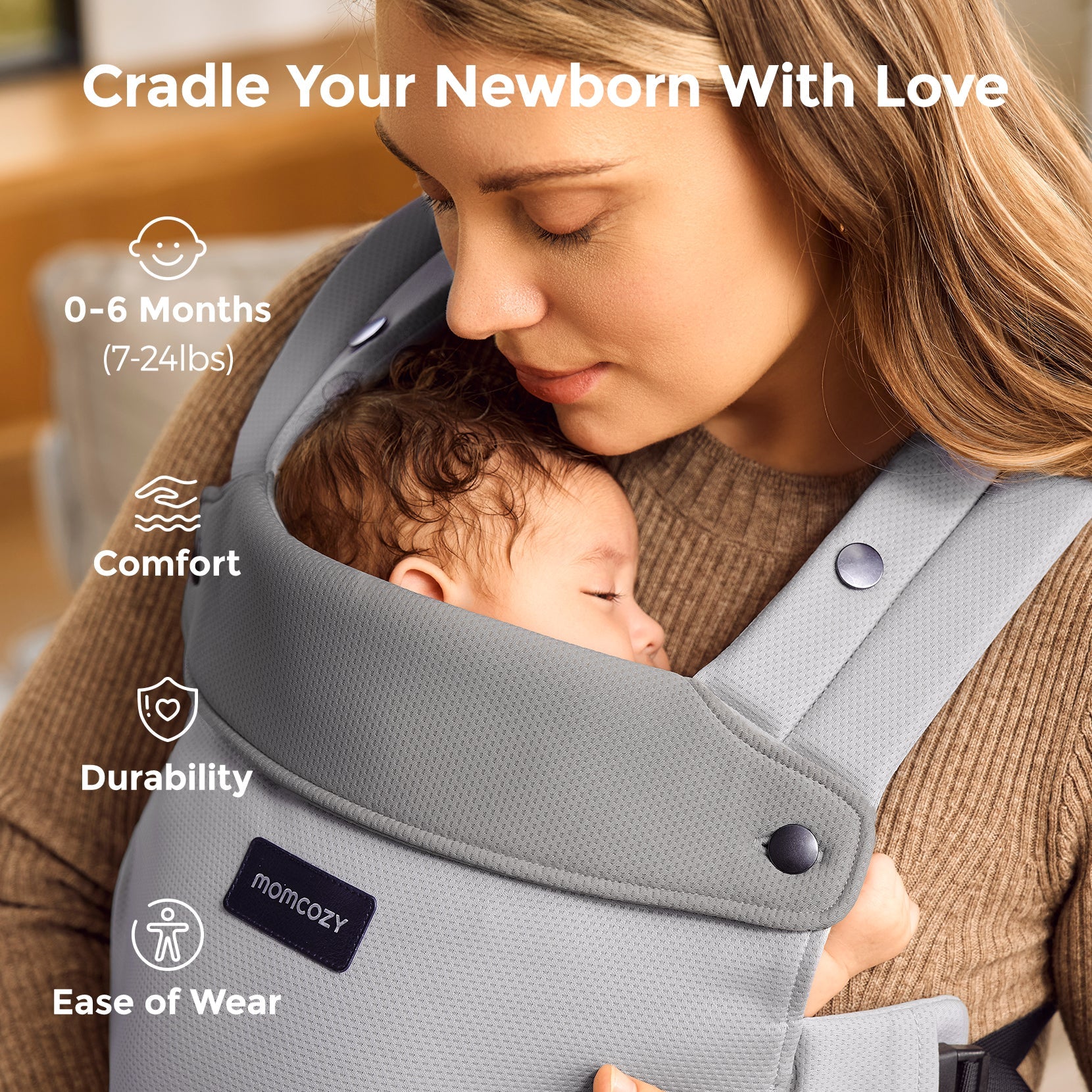 Momcozy WeeSnug Babytrage für Neugeborene