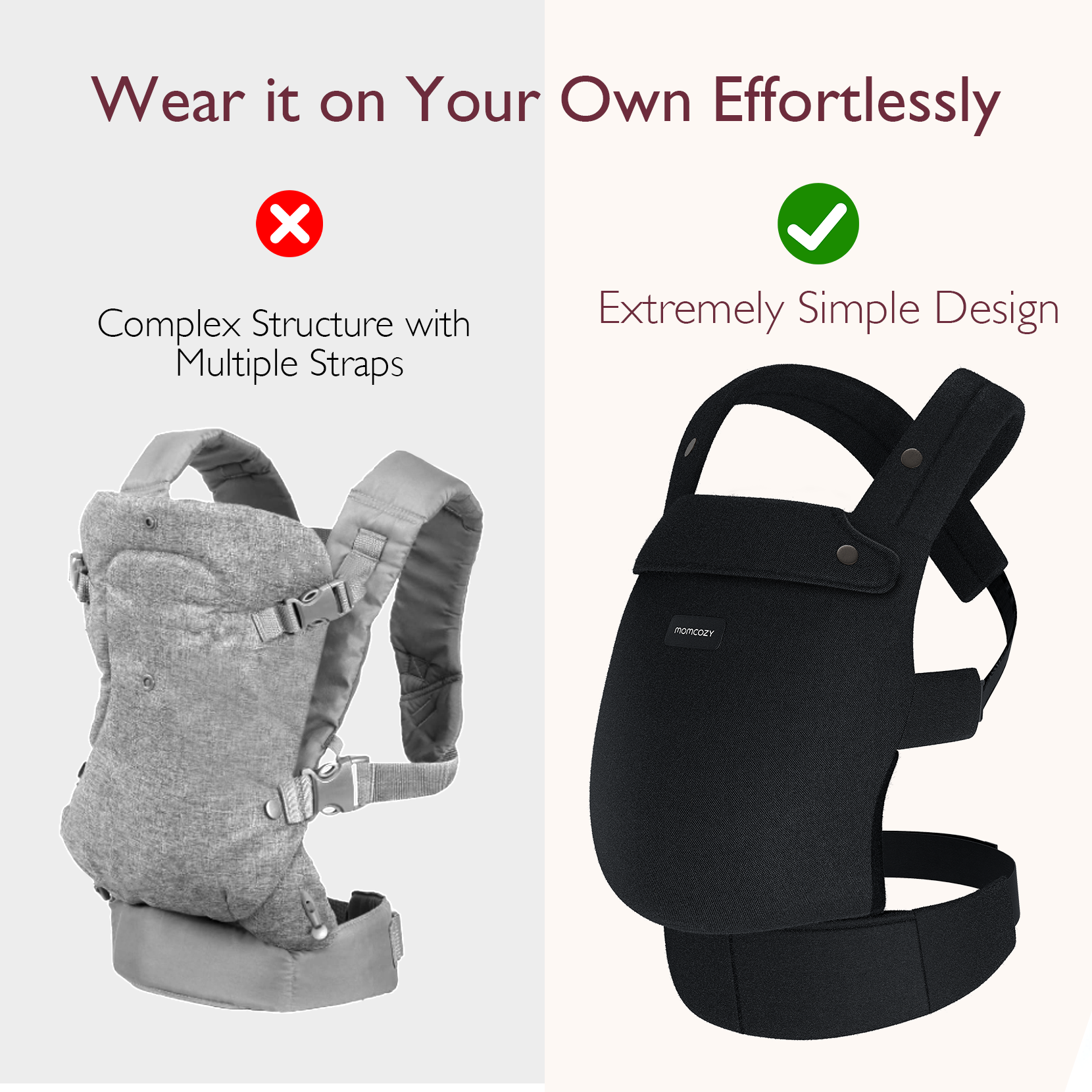 Momcozy PureHug Baby Carrier - Black