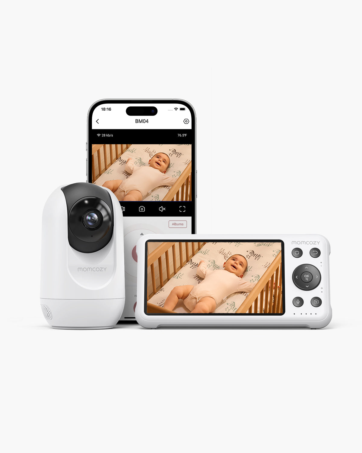 Momcozy 5-Zoll Dual-Mode Intelligentes Babyphone-BM04