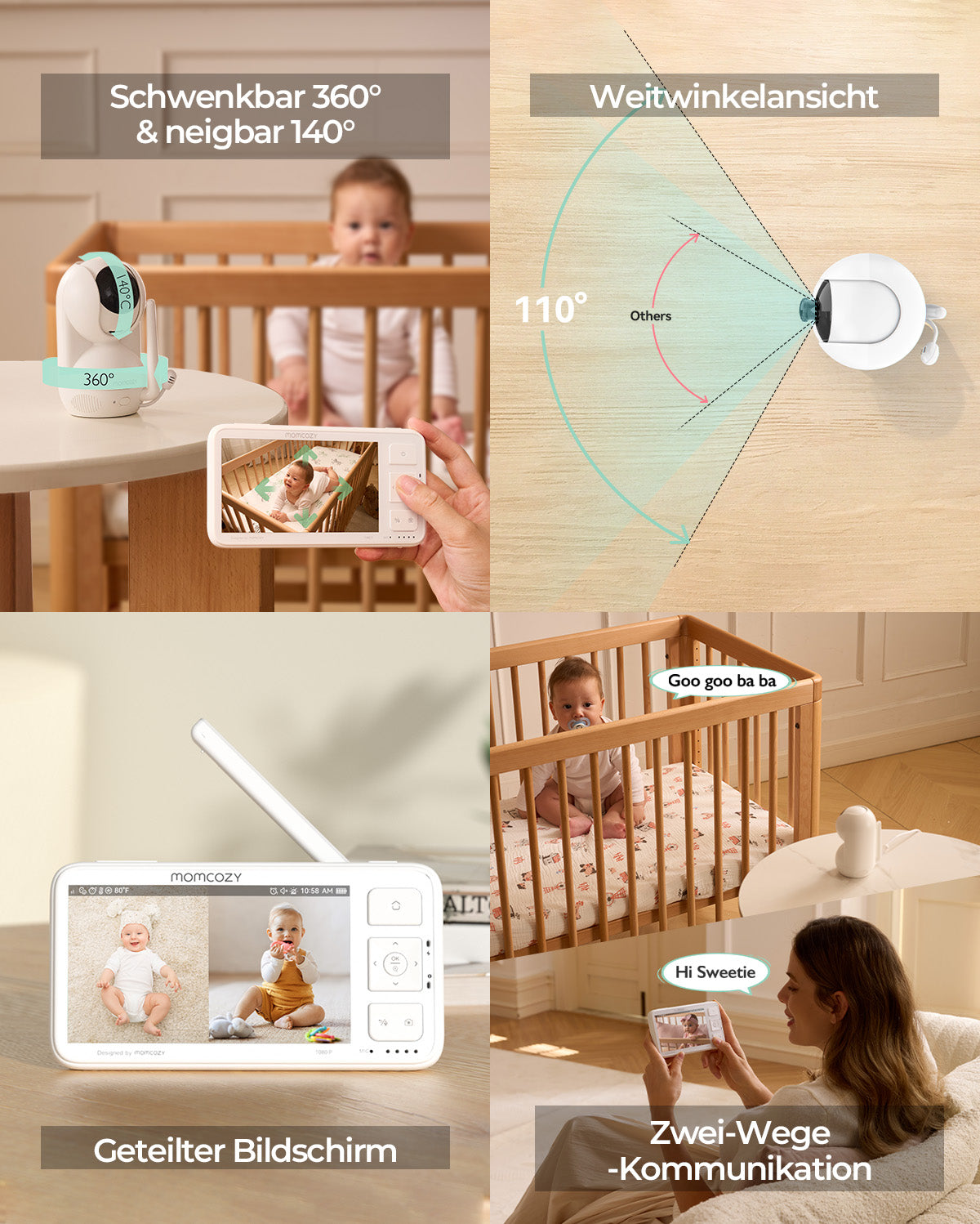 Momcozy 5,5'' Voll HD Video Babyphone - BM03