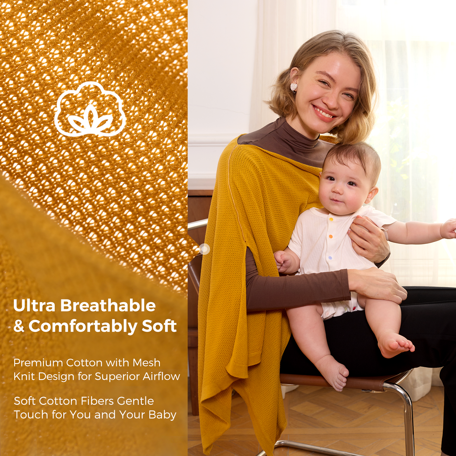 Momcozy Stilldecke - Weicher, atmungsaktiver, vielseitig einsetzbarer Poncho