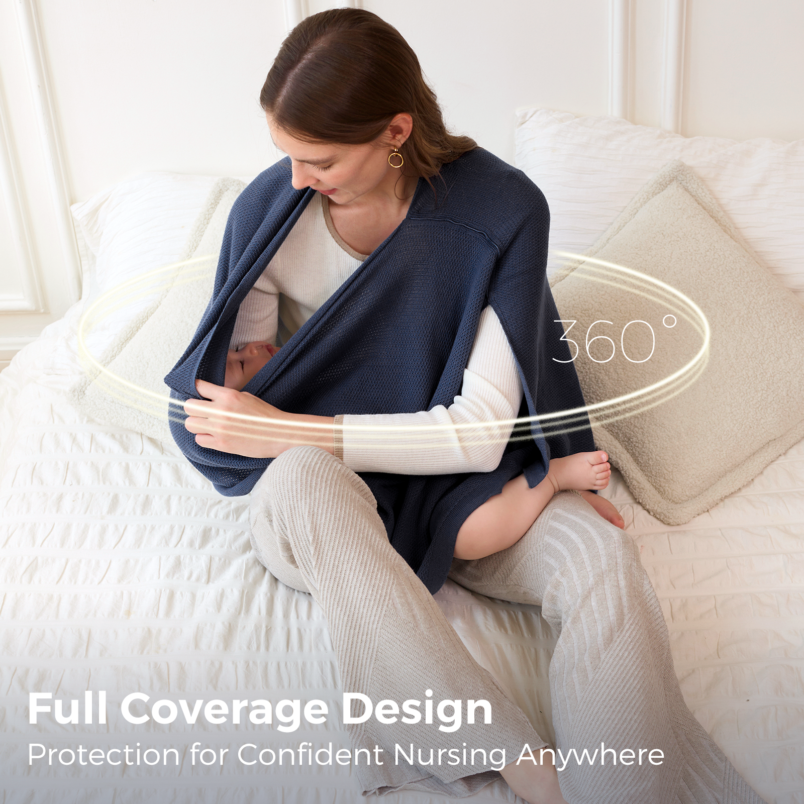 Momcozy Stilldecke - Weicher, atmungsaktiver, vielseitig einsetzbarer Poncho