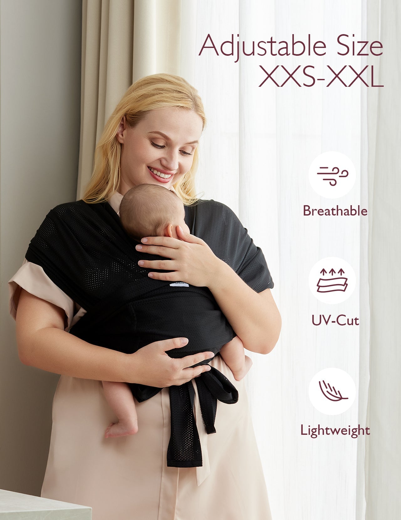 Momcozy SnapLite Kühlendes Mesh Tragetuch