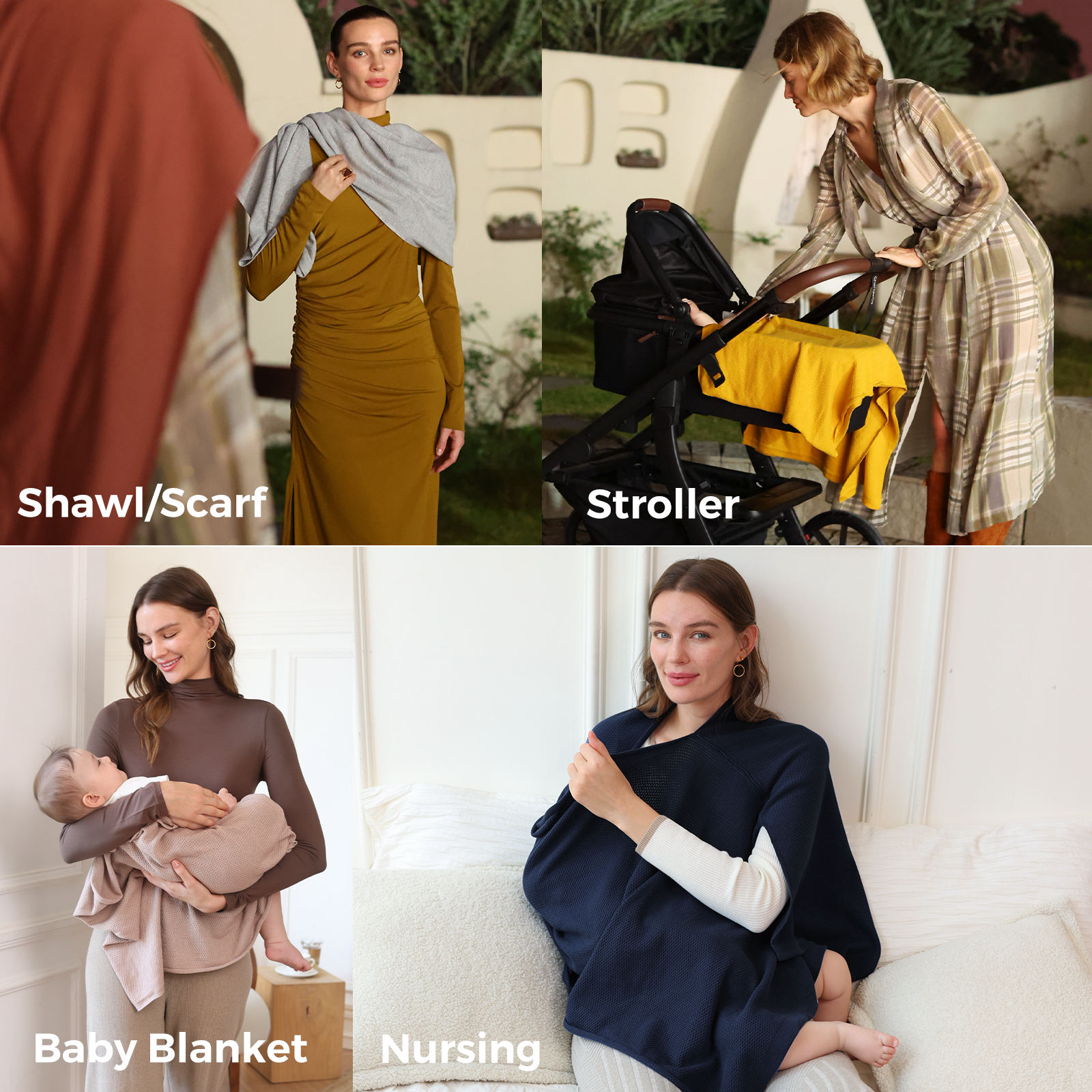 Momcozy Stilldecke - Weicher, atmungsaktiver, vielseitig einsetzbarer Poncho
