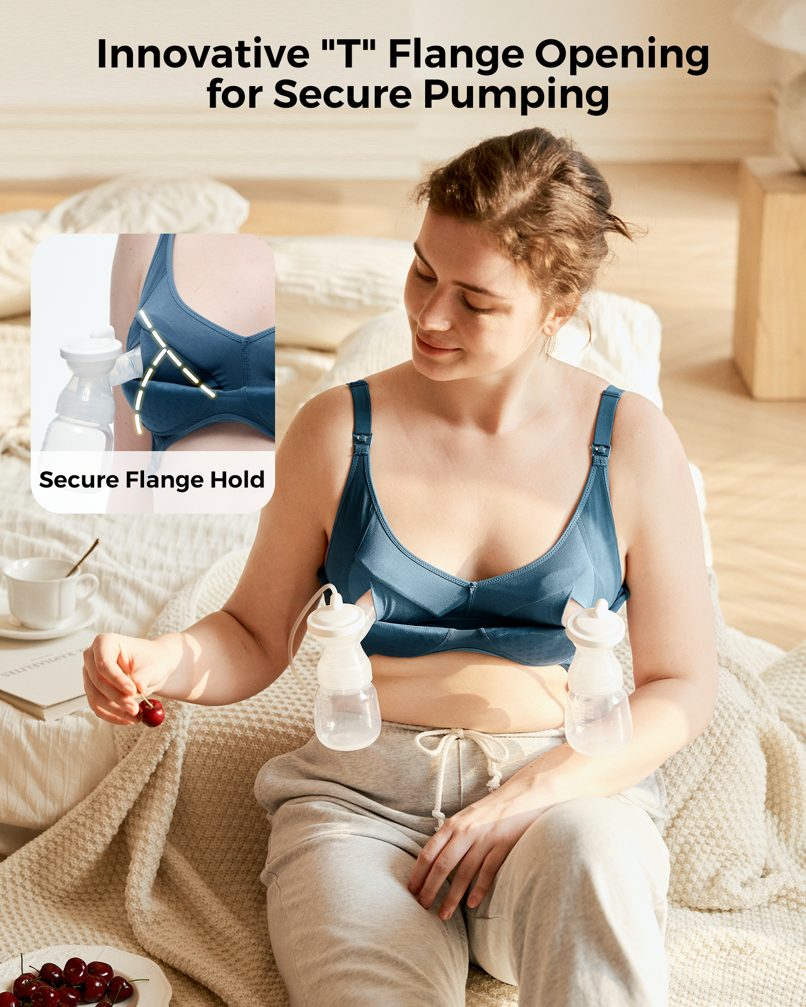 Momcozy Tencel™ Fabric Seamless Breast Pump Bra