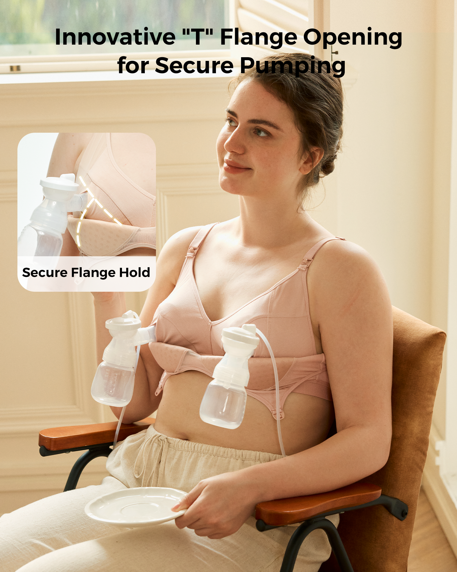 Momcozy Tencel™ Fabric Seamless Breast Pump Bra