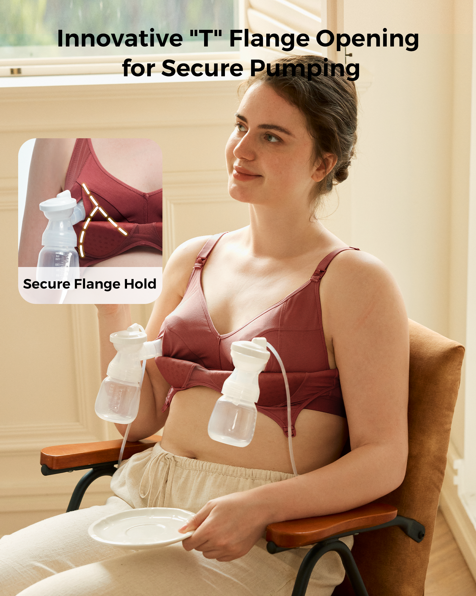 Momcozy Tencel™ Fabric Seamless Breast Pump Bra