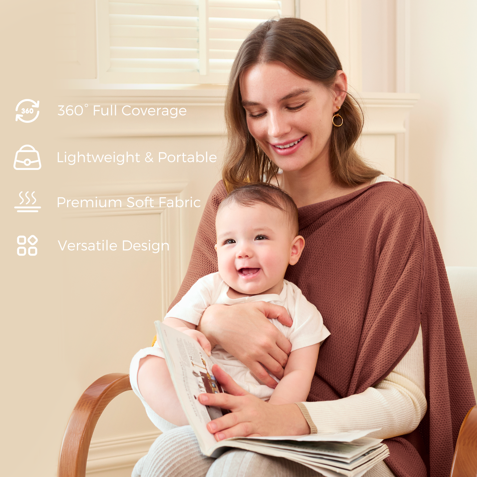 Momcozy Stilldecke - Weicher, atmungsaktiver, vielseitig einsetzbarer Poncho
