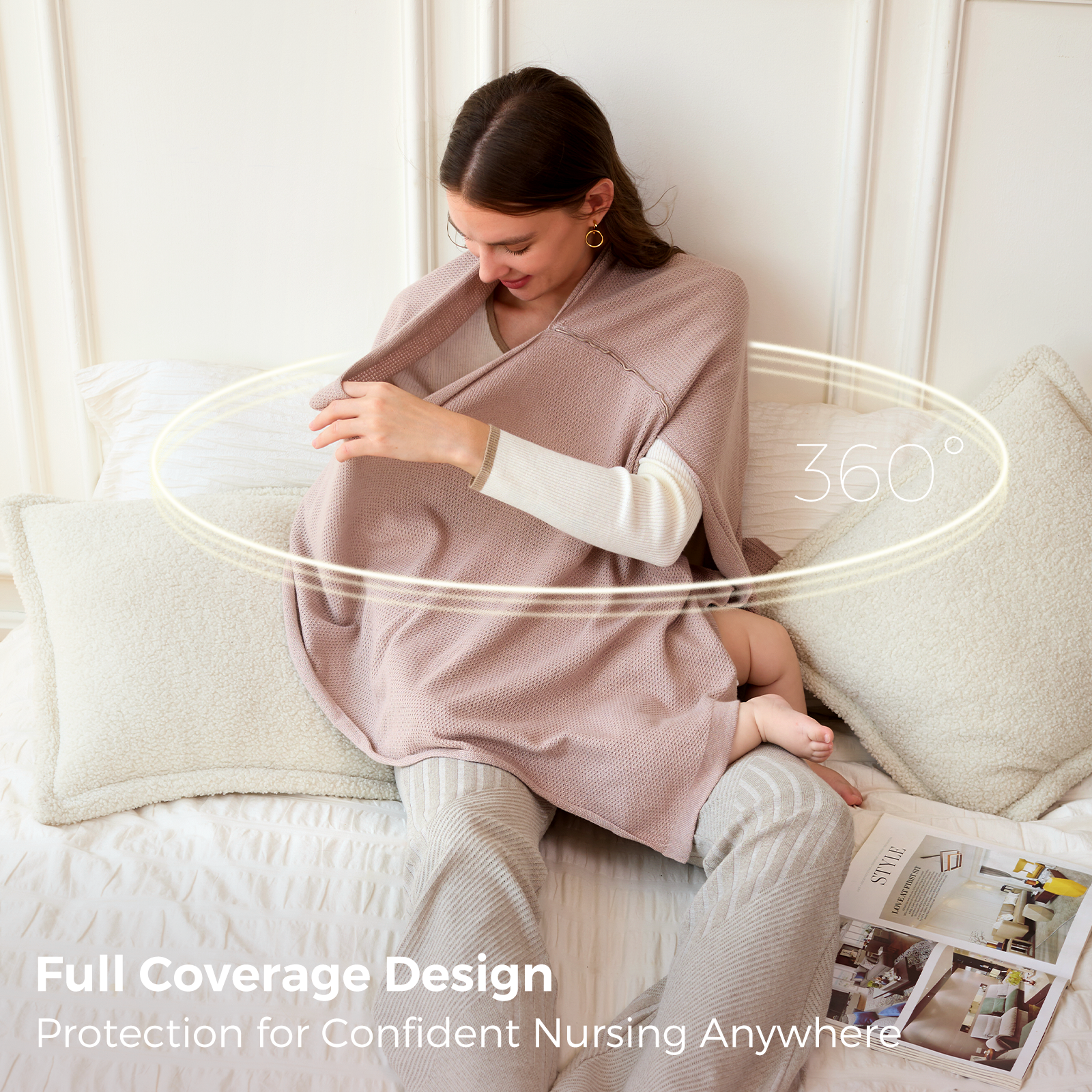 Momcozy Stilldecke - Weicher, atmungsaktiver, vielseitig einsetzbarer Poncho