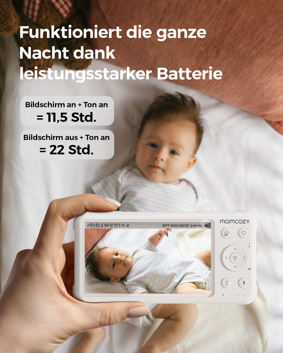 1080P High-Performance Video Baby Monitor Features Long-Lasting Battery