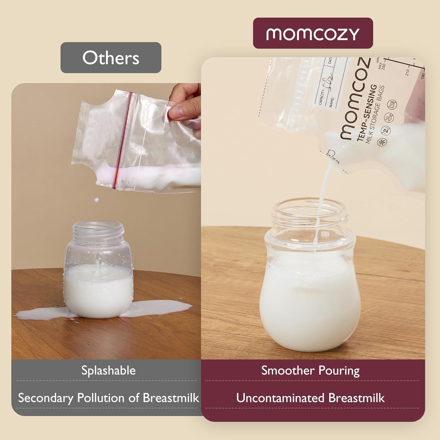 Momcozy Milchaufbewahrungsbeutel mit Ausgießer