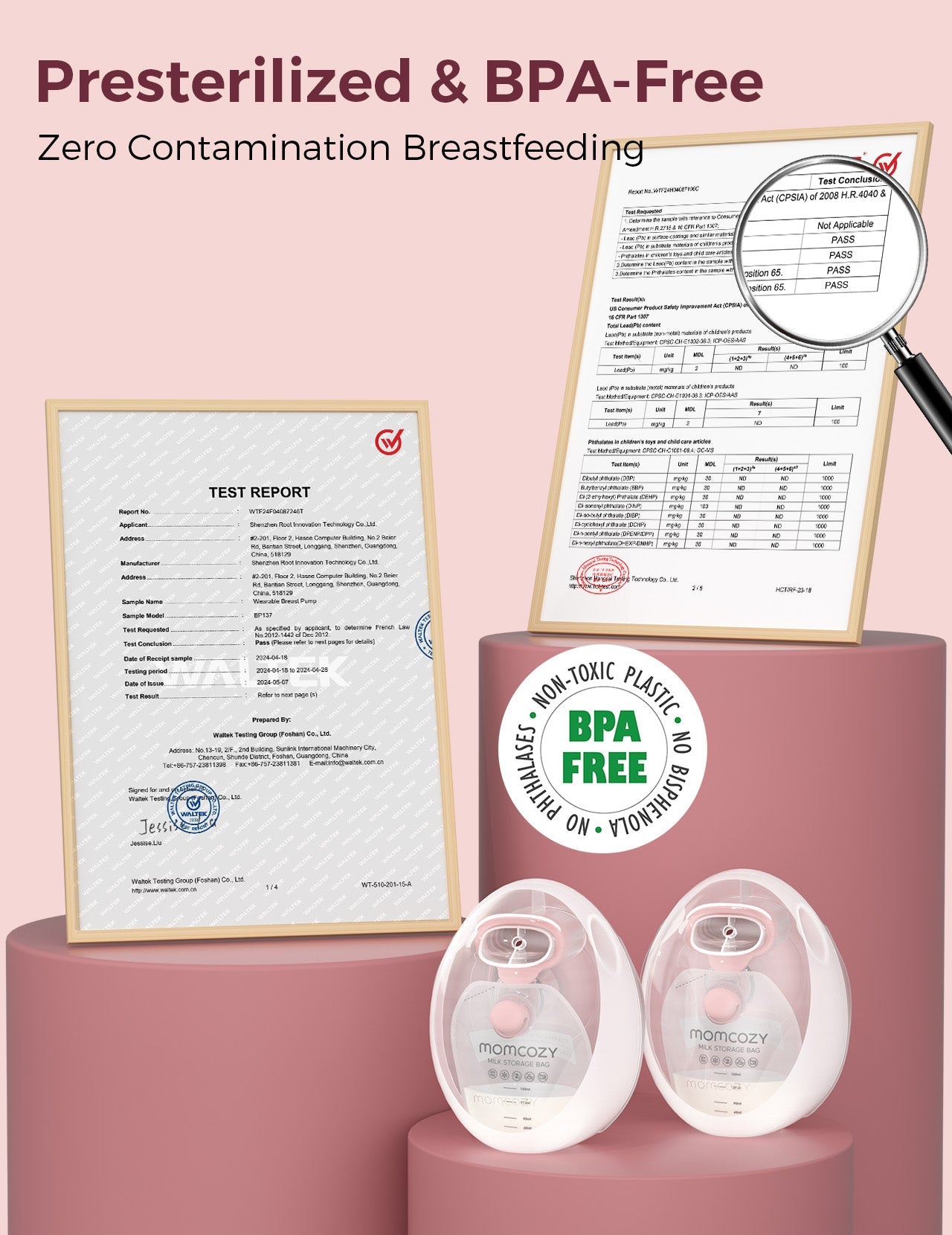 Momcozy Tragbare Milchsammelbecher - für Momcozy V1/V2 & die meisten elektrischen Milchpumpen
