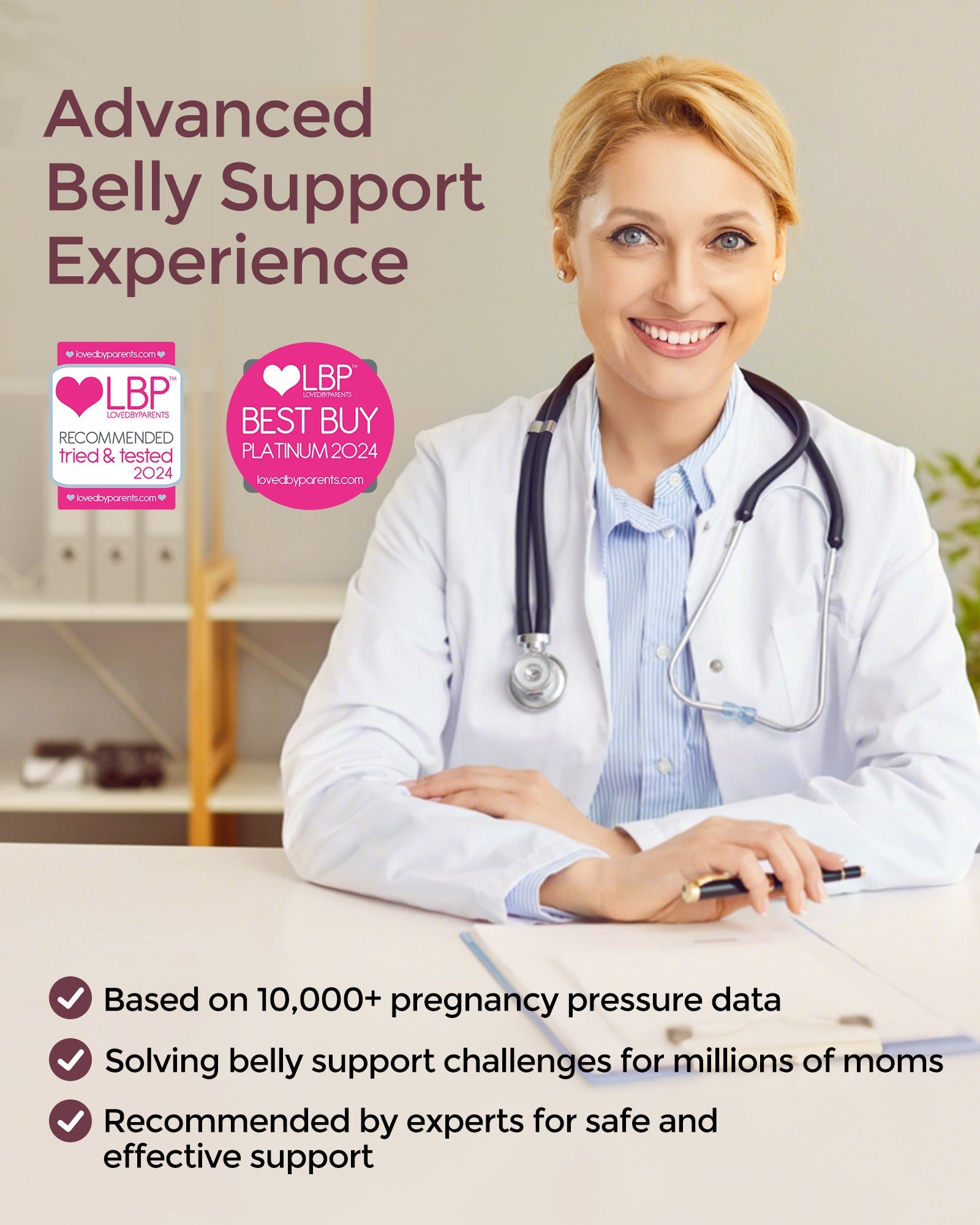 Pregnancy Comfort Bundle: Ergonest Belly Band and Huggable Body Pillow