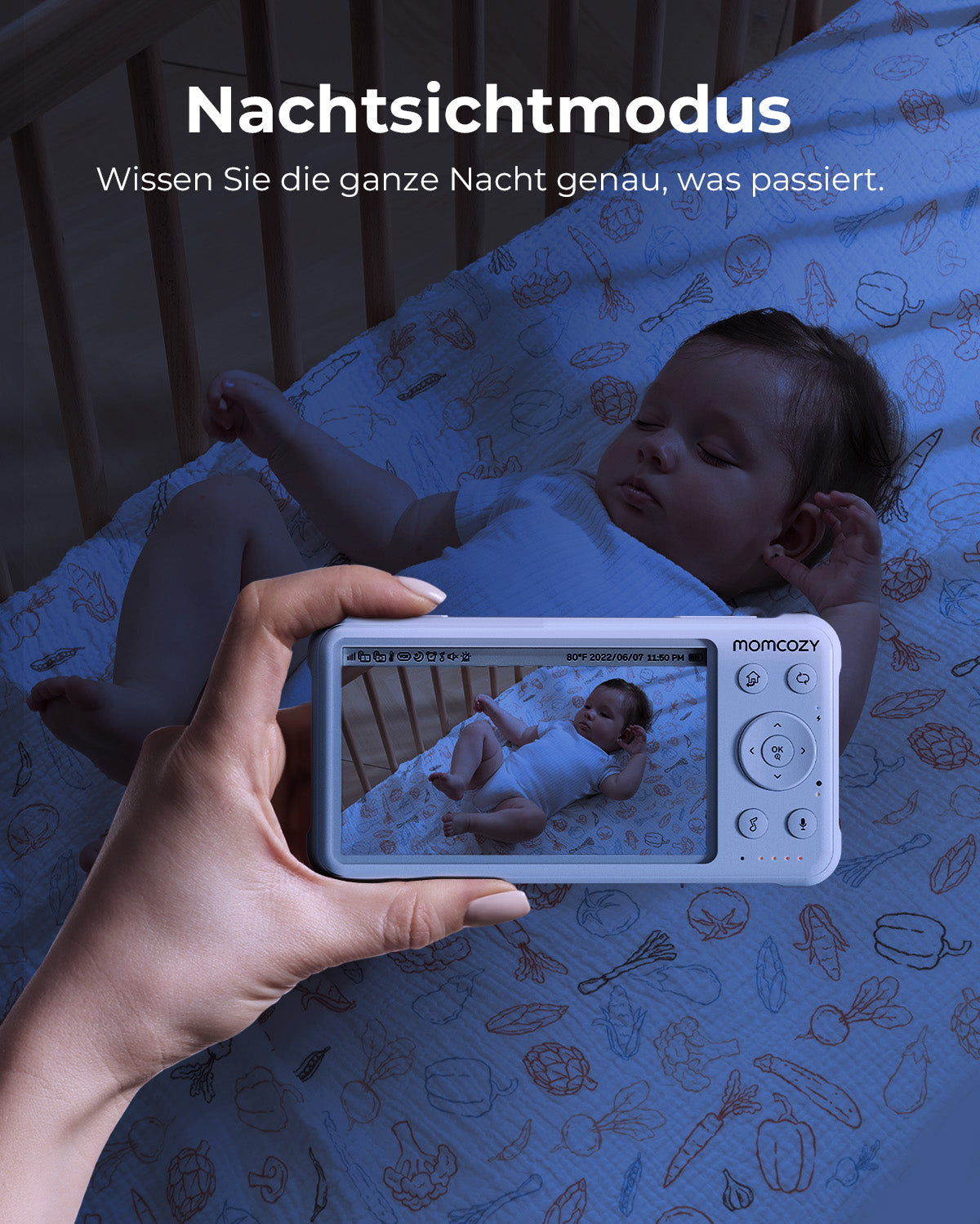 1080P High-Performance Video Baby Monitor Features Infrared Night Vision