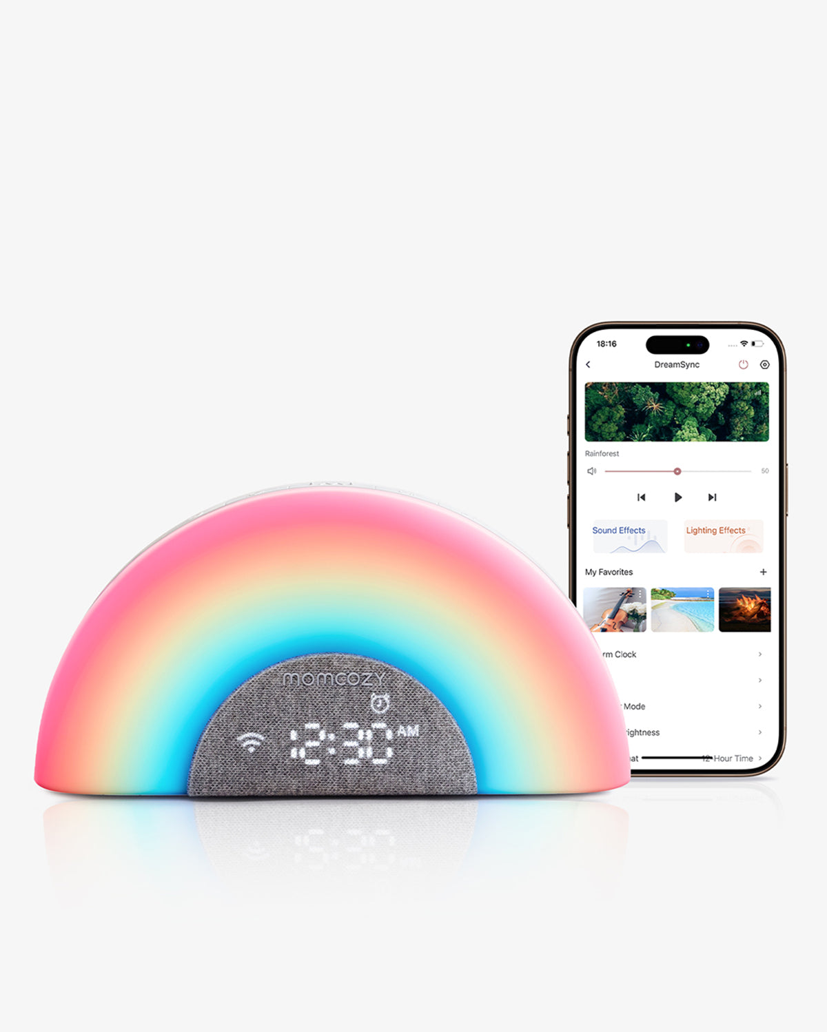 DreamSync™ Intelligente Baby Sound Maschine - Regenbogenlicht & App-Steuerung